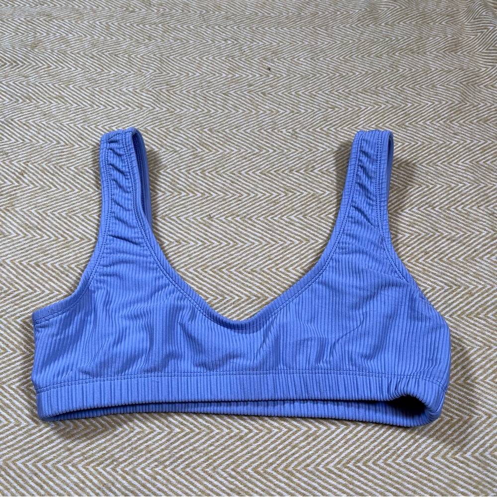 Dippin’ Daisy’s Light Blue Ribbed Bikini Top size S